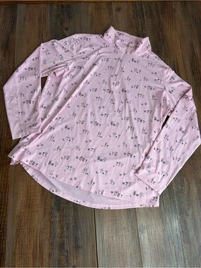 SanSoleil Pink swim sun shirt with cocktail drink detail Men’s XXL
